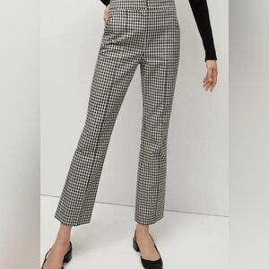 Veronica Beard Black and White Gingham Straight Leg Pants size 0 NWT